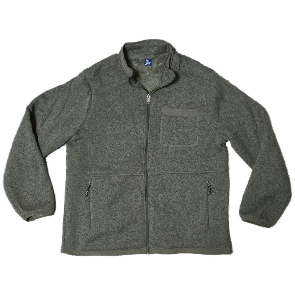George Mens Full Zip Fleece Jacket‎ Green Heathered Size XL 46 48
(AF)